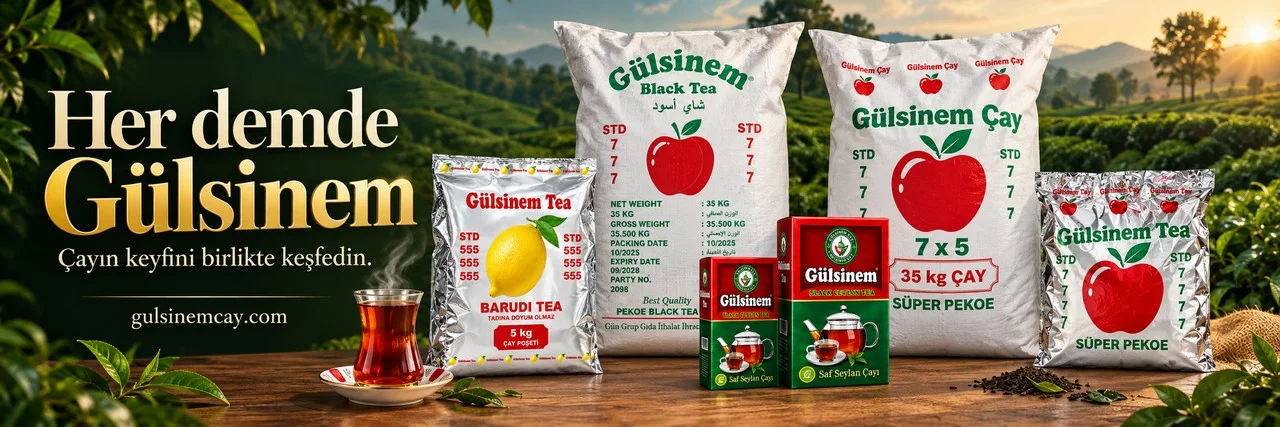 Gülsinem Çay ürünlerinin bir arada sunumu