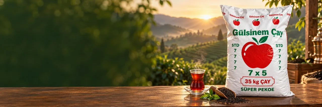 Gülsinem Süper Pekoe ambalajı ve çay sunumu